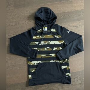 Brand new with tags Nike Men's Black and Green Camo Hoodie size S